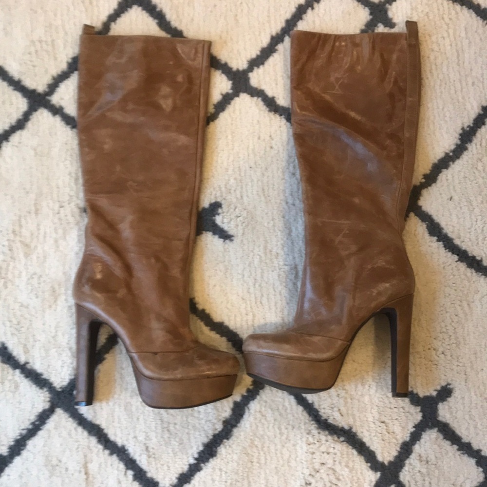 “Rollin Platform Leather Dress Boots”